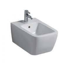 Geberit iCon Square wall-hung bidet, shrouded: T=54cm, Overflow=visible, white