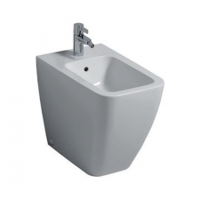 Geberit iCon Square floor-standing bidet, back-to-wall, shrouded: T=56cm, Overflow=visible, white