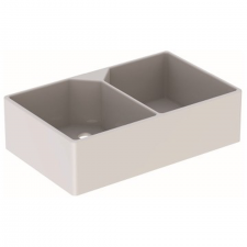 Geberit Publica utility sink with two bowls and overflows: 90x25x56cm,