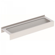 Geberit Publica washing trough: B=187.6cm, T=55.5cm, Tap hole=without, Overflow=without, white alpine