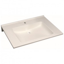 Geberit Publica washbasin, square design, barrier-free: B=70cm, T=55cm, Tap hole=centred, Overflow=without, white alpine