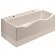Geberit Bambini play and washspace, for two washbasin taps: B=90cm, T=41.5cm, Tap hole=left and right, Overflow=without, white alpine
