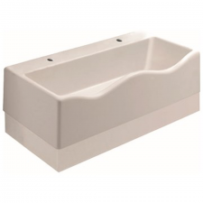 Geberit Bambini play and washspace, for two washbasin taps: 90x41.5cm, Tap hole=left and right, Overflow=without, white alpine / matt