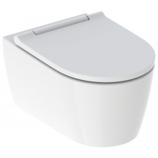 Geberit ONE wall-hung WC set, washdown, shrouded, TurboFlush, with WC seat: WC ceramic appliance: white / KeraTect, Design cover: white