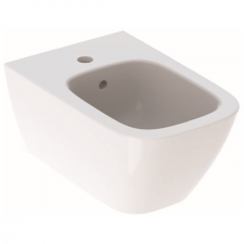 Geberit Smyle Square wall-hung bidet, shrouded: T=54cm, Overflow=visible, white