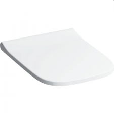 Geberit Smyle Square WC seat, slim design: Soft-closing mechanism =yes, Quick-release hinges=no, Fastening=from above, white
