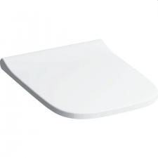 Geberit Smyle Square WC seat, slim design: Soft-closing mechanism=yes, Quick-release hinges=no, Fastening=from above, white / glossy