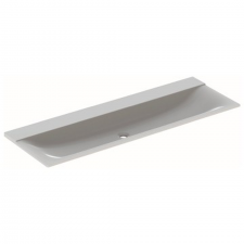Geberit XenoÂ² vanity basin: B=140cm, T=48cm, Tap hole=without, Overflow=without, white alpine