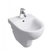 Geberit Selnova floor-standing bidet, back-to-wall, semi-shrouded: T=53cm, Overflow=visible, white