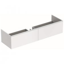 Geberit XenoÂ² cabinet for washbasin made of solid surface material, with two drawers: B=159.5cm, H=35cm, T=47.3cm, white / matt coated