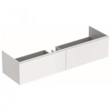 Geberit Xeno² cabinet for washbasin made of solid surface material, with two drawers: Washbasin width=140cm, H=35cm, white, matt coated