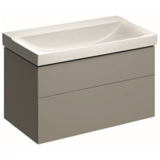 Geberit Xeno² cabinet for washbasin, with two drawers: Washbasin width=90cm, H=53cm, greige / matt coated