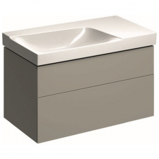 Geberit Xeno² cabinet for washbasin with shelf surface, with two drawers: Washbasin width=90cm, H=53cm, greige / matt coated