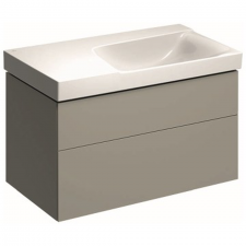 Geberit Xeno² cabinet for washbasin with shelf surface, with two drawers: Washbasin width=90cm, H=53cm, greige / matt coated