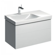 Geberit Xeno² cabinet for washbasin with shelf surface, with two drawers: Washbasin width=90cm, H=53cm, white / high-gloss coated