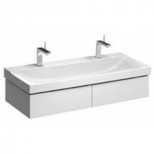 Geberit Xeno² cabinet for washbasin, with width from 120 cm, with two drawers: 117.4x22cm, white, high-gloss coated