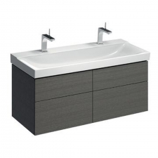 Geberit Xeno² cabinet for washbasin with width from 120 cm, with four drawers: 117.4x53cm, scultura grey, wood-textured melamine