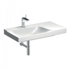 Geberit Xeno² washbasin with shelf surface: 90x48cm, Tap hole=central, Overflow=without, Shelf space=right, white / KeraTect