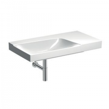 Geberit Xeno² washbasin with shelf surface: 90x48cm, Tap hole=without, Overflow=without, Shelf space=right, white / KeraTect
