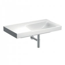 Geberit Xeno² washbasin with shelf surface: 90x48cm, Tap hole=without, Overflow=without, Shelf space=left, white / KeraTect