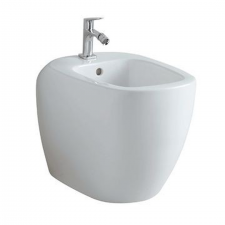 Geberit Citterio floor-standing bidet, back-to-wall, shrouded: T=56cm, Overflow=visible, white / KeraTect