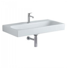 Geberit Citterio washbasin: B=90cm, T=50cm, Tap hole=centred, Overflow=without, white / KeraTect
