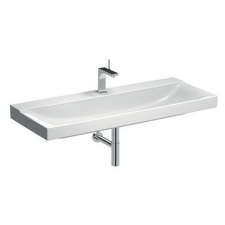 Geberit XenoÂ² washbasin: B=120cm, T=48cm, Tap hole=centred, Overflow=without, KeraTect / white