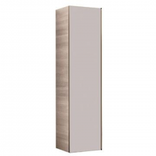 Geberit Citterio tall cabinet with one door: B=40cm, H=160cm, T=37.1cm, taupe / shiny glass, oak beige / wood-textured melamine