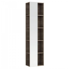 Geberit Citterio shelf unit with mirror: B=40cm, H=160cm, T=25cm, oak grey-brown / wood-textured melamine