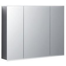 Geberit Option Plus mirror cabinet with lighting and three doors: B=120cm, H=70cm, T=17.2cm, Plug type=CEE 7/16, outside mirrored, inside and outside mirrored