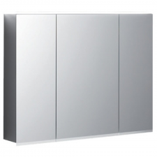 Geberit Option Plus mirror cabinet with lighting and three doors: 120x70x17.2cm, Body: outside mirrored, Doors: inside and outside mirrored