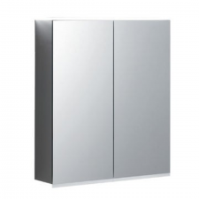 Geberit Option Plus mirror cabinet with lighting and two doors: 60x70x17.2cm, Body: outside mirrored, Doors: inside and outside mirrored