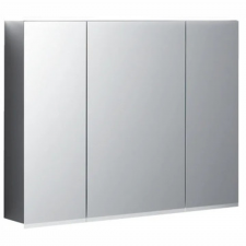 Geberit Option Plus mirror cabinet with lighting and three doors: 90x70x17.2cm, Body: outside mirrored, Doors: inside and outside mirrored