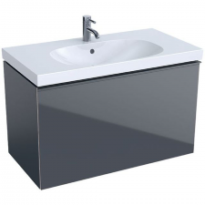 Geberit Acanto cabinet for washbasin, with one drawer, one internal drawer and trap: 89x53.5x47.5cm, lava
