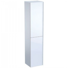 Geberit Acanto tall cabinet with two doors: B=38cm, H=173cm, T=36cm, white / high-gloss coated, white / shiny glass