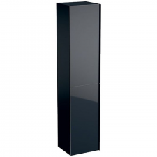 Geberit Acanto tall cabinet with two doors: B=38cm, H=173cm, T=36cm, black / matt coated, black / shiny glass