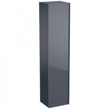 Geberit Acanto tall cabinet with two doors: B=38cm, H=173cm, T=36cm, lava / matt coated, lava / shiny glass