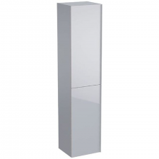 Geberit Acanto tall cabinet with two doors: B=38cm, H=173cm, T=36cm, sand grey / matt coated, sand grey / shiny glass