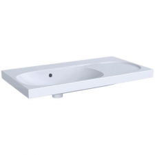 Geberit Acanto washbasin with right shelf surface: 90x48cm, Tap hole=without, Overflow=visible, Shelf space=right, white