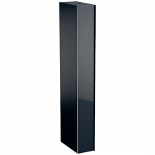 Geberit Acanto tall cabinet with two cargos: B=22cm, H=173cm, T=47.6cm, black / matt coated, black / shiny glass