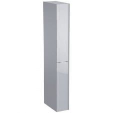 Geberit Acanto tall cabinet with two cargos: B=22cm, H=173cm, T=47.6cm, sand grey / matt coated, sand grey / shiny glass