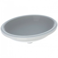 Geberit VariForm under-countertop washbasin, oval: B1=50cm, Tap hole=without, Overflow=without, white