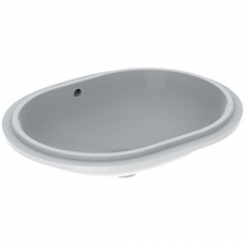 Geberit VariForm under-countertop washbasin, elliptic: Tap hole=without, Overflow=visible, white