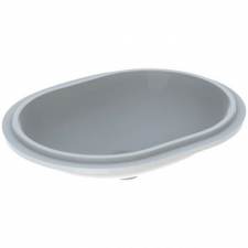 Geberit VariForm under-countertop washbasin, elliptic: Tap hole=without, Overflow=without, white