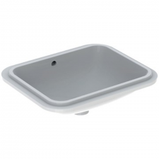Geberit VariForm under-countertop washbasin, rectangular: B1=45cm, Tap hole=without, Overflow=visible, white