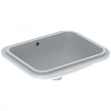 Geberit VariForm under-countertop washbasin, rectangular: B1=50cm, Tap hole=without, Overflow=visible, white
