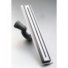 Gio 700x45mm slimline slotted shower channel stainless steel reversed tiling option