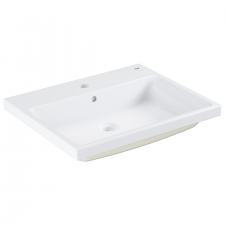 Cube ceramic counter basin 60 alpine whi