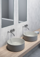 GSI Kube X Washbasin Diam.40 H13 Countertop Matt Cenere