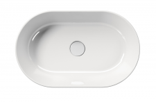 GSI Kube X Washbasin 60X37 H13 Countertop Oval No OverFlow Glossy White